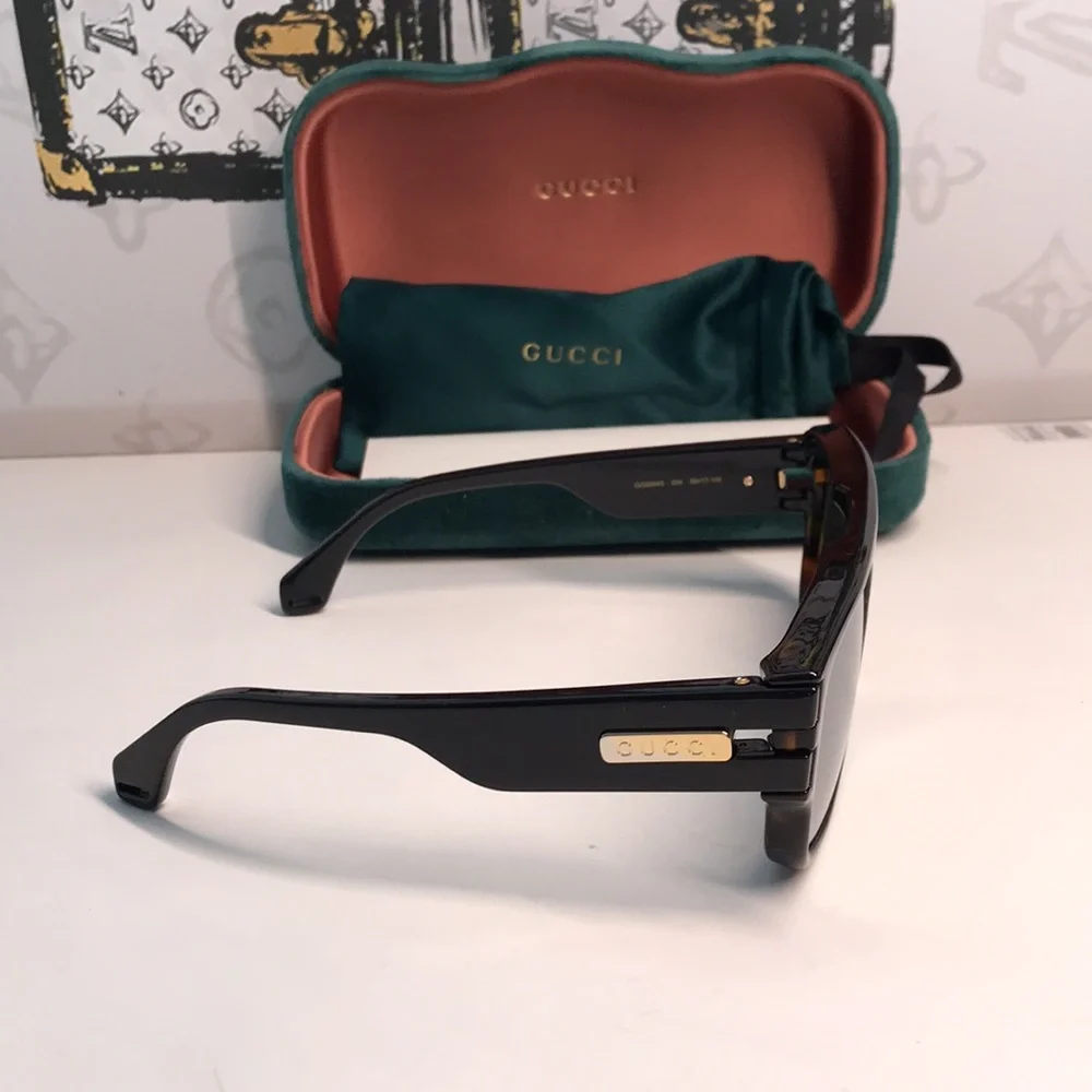 New Authentic Gucci Tortoise Shell Sunglasses GG0664s 004